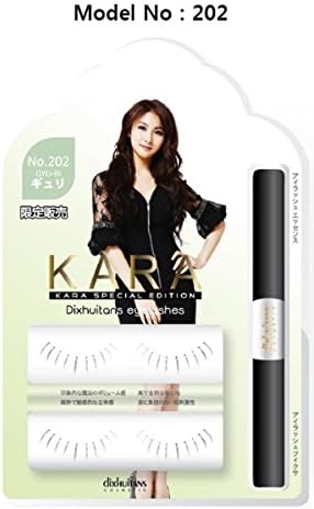 202 Dixhuitans Eyelashes Kara Special Edition Mascara and False Eyelash Kit, Natural Long Fake Eye Lashes, Intensity, Lash Enhancing, Thicker Eyebrow (202)