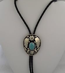 German Silver & Turquoise Bolo Tie