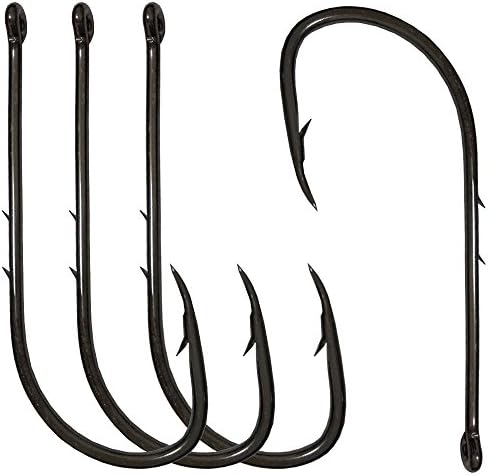 100pcs 92447 Baitholder Hook Jig Big Fishing Hooks Black High Carbon Steel Fish hook (3/0#)