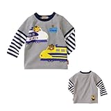 (ミキハウス)ｎミキハウス MIKIHOUSE　新幹線プッチー☆重ね着風長袖Ｔシャツ (120, グレー（06）)