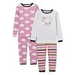 Toddler Girls' Just One Year 4pc Sheep Cotton PJ Set - White/Pink