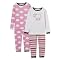 Toddler Girls' Just One Year 4pc Sheep Cotton PJ Set - White/Pink