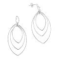 Sterling Silver Marq Layer Earrings - Silver