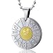 Gemini Twins Sign Zodiac Symbol Stainless Steel Circle Pendant Necklace