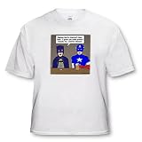  : Rich Diesslins Funny General Cartoons - Super Hero Parody with Batman and Captain America at the bar - T-Shirts