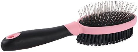 Kasjet Double Side Shedding Brush Comb Rake Pet Fur Grooming Dog Cat Short Hair 2 in 1 (Pink)