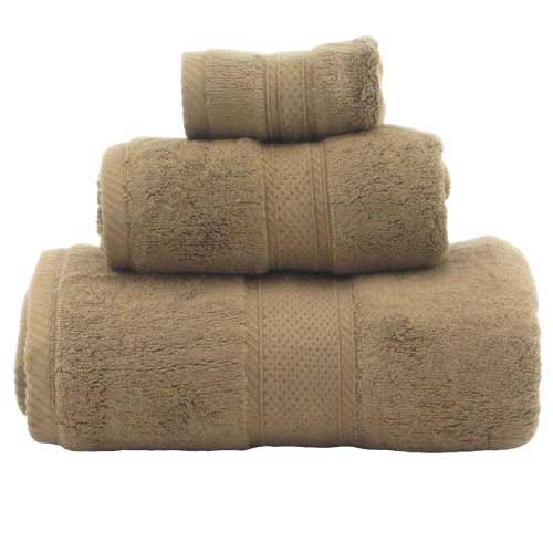 Luxury Weight 100% Bamboo Fiber Towel Set - Coffee