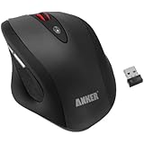 Anker&reg; Full-Size Ergonomic Wireless Mouse with 6 Buttons, 5 DPI Adjustment Levels and 2400 DPI (Black)