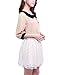 Allegra K Women Doll Collar 3/4 Sleeve Heart Button Decor Chiffon Blouse Pink L