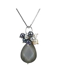 Sterling Silver Shell Multi Color Freshwater Pearl Necklace - 18 Inches