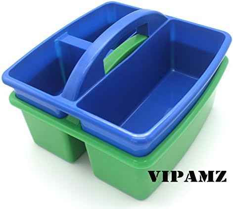 VIPAMZ Early Childhood Resources Plastic Art Caddies - Set of 2 - School Supply Assorted Colors- Plastic Tote Carry Caddy