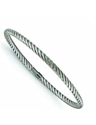 Leslies 14k White Gold With Ruthenium Slip-On Bangle