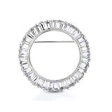 Aimee's C.Z Round Baguette Circle Pin-Stunning Full Circle Baguette Style Diamond Pin
