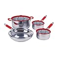 Oster Sartell Stainless Steel Cookware Set Red