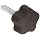 DimcoGray Black Thermoplastic 5 Lobe Fluted Soft Feel Knob Female, Brass Insert: 3/8-16" Thread x 1-3/4" Depth, 2" Diameter x 1-3/8" Height x 3/4" Hub Dia x 33/64" Hub Length (Pack of 5)