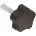 DimcoGray Black Thermoplastic 5 Lobe Fluted Soft Feel Knob Female, Brass Insert: 3/8-16" Thread x 1-3/4" Depth, 2" Diameter x 1-3/8" Height x 3/4" Hub Dia x 33/64" Hub Length (Pack of 5)