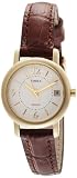 Timex Women`s T2N3349J Classic Analog Gold Case Brown Leather Strap Dress Watch