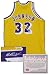 Magic Johnson Hand Signed Authentic Style LA Lakers Gold Jersey