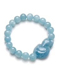 Honeystore Girls Aquamarine Fox Beaded Stretch Bracelet Color Blue