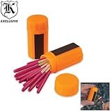 Fantastic Wind & Waterproof Survival Matches: 2 Packs of 20 Matches Each In Waterproof Containers = 40 Matches & Two Waterproof Holders!