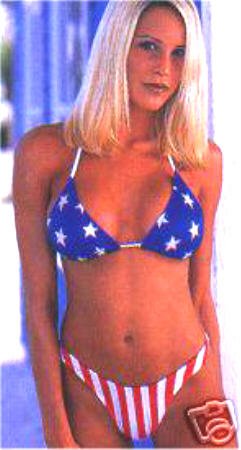American Flag Lycra Bikini USA U.S. Stars Stripes Size: 11/12