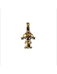 14k Yellow Gold, Girl Pendant Charm 11mm Wide