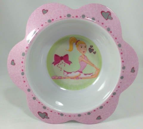 Pink Bowl with Ballerina Design and Flower Petal Shape (1)