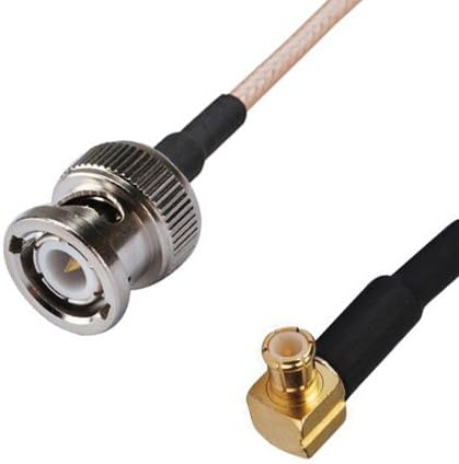 RF coaxial coax cable assembly BNC male to MCX male right angle 6''