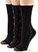 Gold Toe Women's Floral Fashion 3 Pack Socks, Black, 9-11