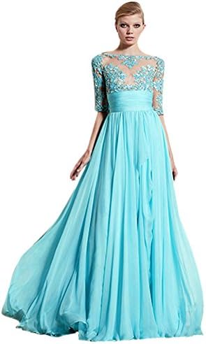 ROPALIA Luxury Chiffon Bridesmaid Evening Formal Dress Cocktail Party Ball Gown