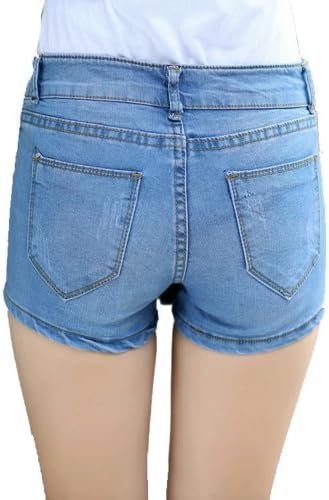 XQN Women's Sexy Buttons Low Waist Demin Shorts Skirts
