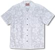Classic Hibiscus Men's Hawaiian Aloha Shirt in Wedding White