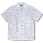 Classic Hibiscus Men's Hawaiian Aloha Shirt in Wedding White