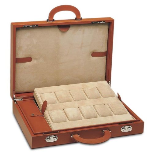 10-Slot Large Watch Leather Attache Case by Underwood