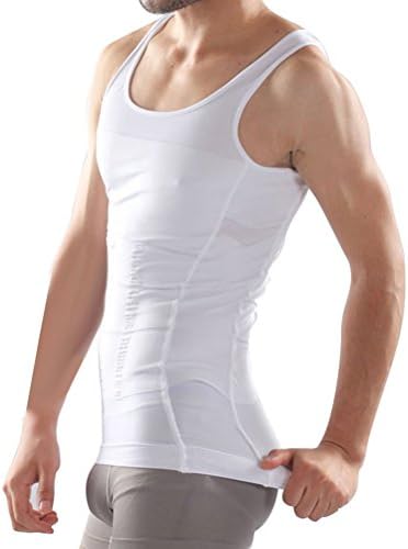 Shop Flash Athletic Seamless Compression Upper Body Slimming Tank Shirt for Men, White, X-Large