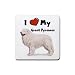 I Love My Great Pyrenees Rubber Square Coaster (4 pack)