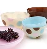 Love Plates Shakes Set of 3, 7-1/4-inch Glass Cake Plates, Chocolate