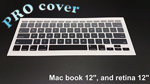 PRO COVER MacBook 12 inch Keyboard Cover , Ultrathin, ergonomic, Silicone radiant BLACK color