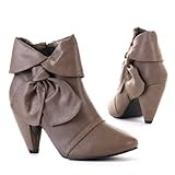 Damen Schuhe, Stiefeletten, FR-901, Synthetik in hochwertiger Leder Optik, Khaki, Gr 40