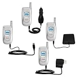 Road Warrior Kit for the Samsung SPH-A620 includes a Car  Wall Charger AND USB cable AND Battery Extender - Gomadic Brand w/ TipExchange Technology