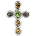 Sterling Silver & 18K Multigemstone Cross Pendant