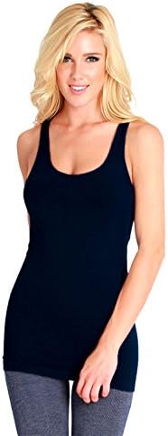 GaryM Women's Soft Stretch Solid Color Tank Top Denim