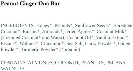 SCD Approved Apple Peanut Bar by Ona, Organic, Gluten Free, Honey Sweetened Healthy Bars (12 Pack)