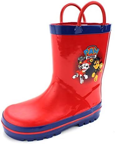 Paw Patrol Kids Rain Boots (Red/Blue Marshall &amp; Chase, 11/12 M US Little Kid)