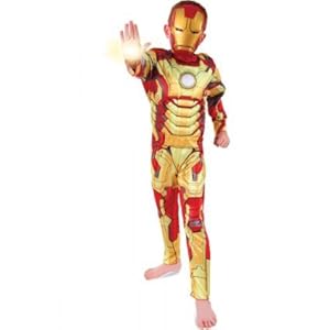 Marvel Deluxe imbottita Iron Man 3 costume. Media 6-8 anni. Tuta imbottita e maschera.