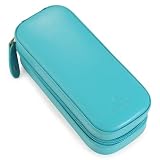 Cathy's Concepts Curacao Leather Oblong Zip-Around Jewelry Case, Blue