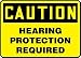 Accuform Signs Adhesive Vinyl Caution Ear Protection Must Be Worn In This Area 10 x 14