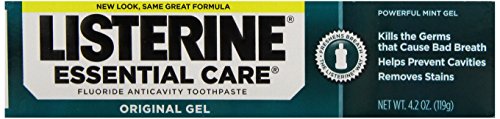 Listerine, Essential Care, Fluoride Anitcavity Toothpaste Original Gel Mint, 4.2 oz
