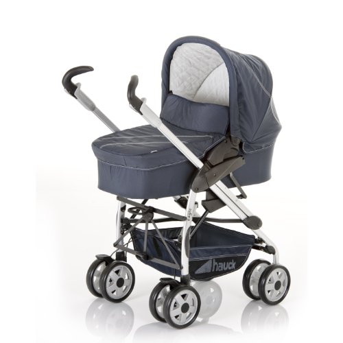 Imagen 6 de Hauck 122501 Eagle All in One - Carrito convertible con capazo, saco para las piernas, bolsa para pañales, capota, silla de coche (grupo 0+), color azul marino