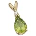 14K Yellow Gold Icy Green Peridot and Diamond Fashion Pendant